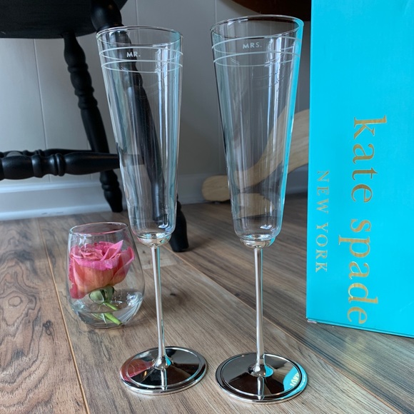 kate spade mr and mrs wine glasses